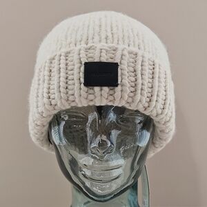 All Saints Hat Beanie Sand Beige Yarn Mix Knit Cottagecore Outdoor Fall Winter